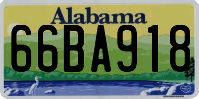 AL license plate 66BA918