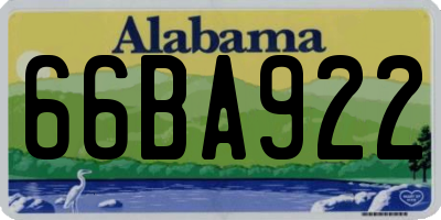 AL license plate 66BA922