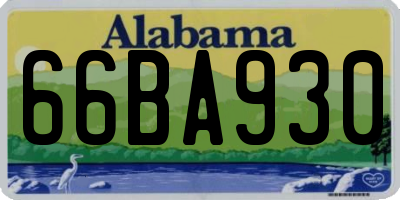 AL license plate 66BA930