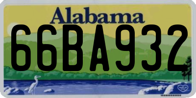 AL license plate 66BA932