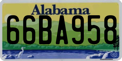 AL license plate 66BA958