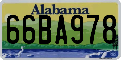 AL license plate 66BA978