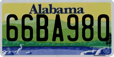 AL license plate 66BA980