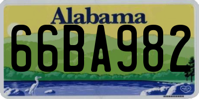 AL license plate 66BA982
