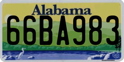 AL license plate 66BA983