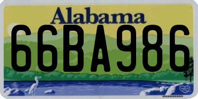 AL license plate 66BA986