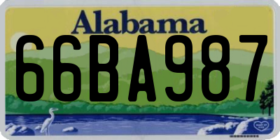 AL license plate 66BA987
