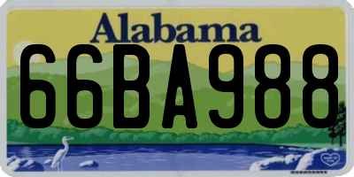 AL license plate 66BA988