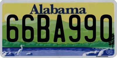 AL license plate 66BA990