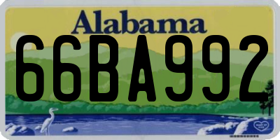 AL license plate 66BA992