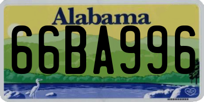 AL license plate 66BA996