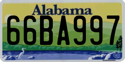 AL license plate 66BA997