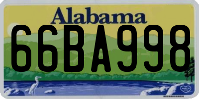 AL license plate 66BA998