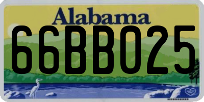 AL license plate 66BB025