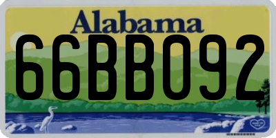 AL license plate 66BB092