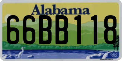 AL license plate 66BB118