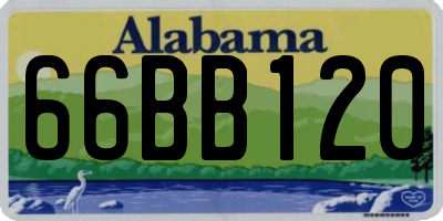 AL license plate 66BB120
