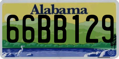AL license plate 66BB129