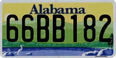 AL license plate 66BB182