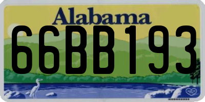 AL license plate 66BB193