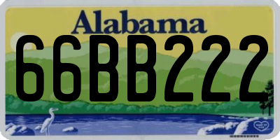 AL license plate 66BB222