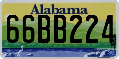 AL license plate 66BB224