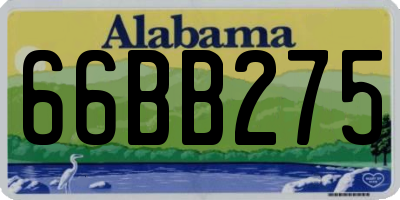 AL license plate 66BB275