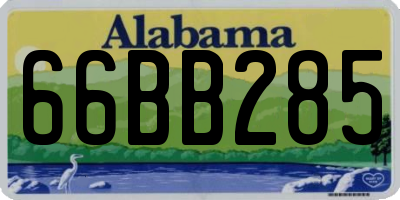 AL license plate 66BB285