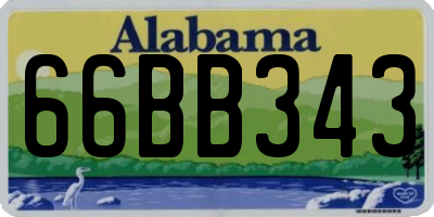 AL license plate 66BB343