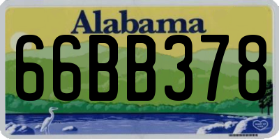 AL license plate 66BB378