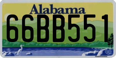 AL license plate 66BB551