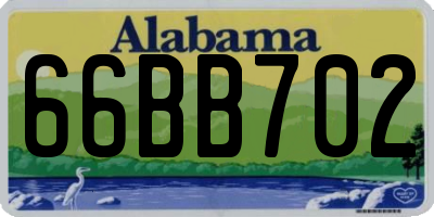 AL license plate 66BB702