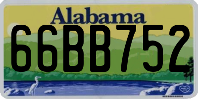 AL license plate 66BB752