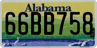 AL license plate 66BB758