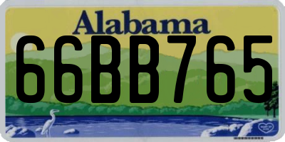 AL license plate 66BB765