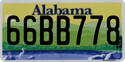 AL license plate 66BB778