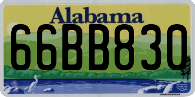 AL license plate 66BB830