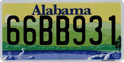 AL license plate 66BB931