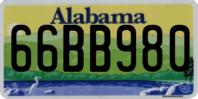 AL license plate 66BB980