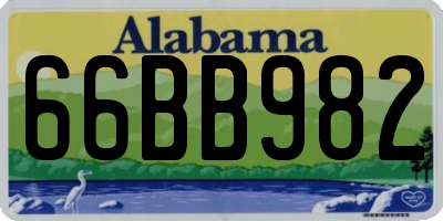 AL license plate 66BB982