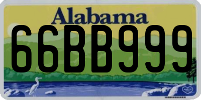 AL license plate 66BB999
