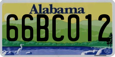 AL license plate 66BC012