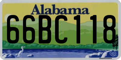 AL license plate 66BC118
