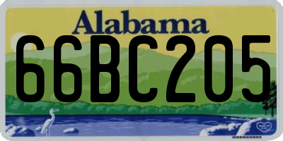 AL license plate 66BC205
