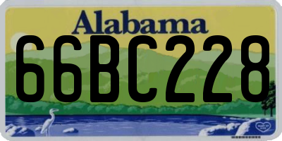 AL license plate 66BC228