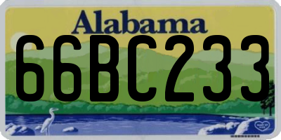 AL license plate 66BC233