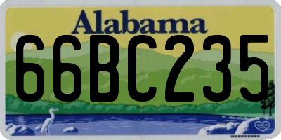 AL license plate 66BC235