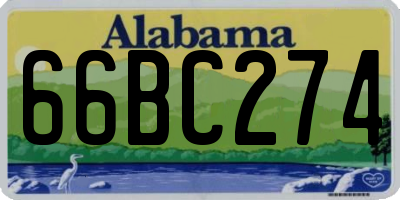 AL license plate 66BC274