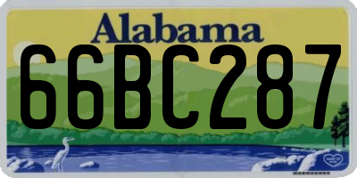 AL license plate 66BC287