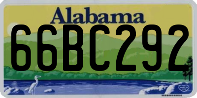 AL license plate 66BC292